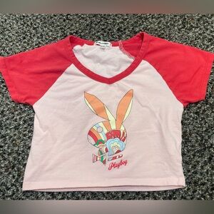 Playboy Bunny Crop Top Baby Tee Y2K